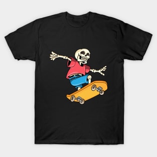 Funny skeleton is skateboarding T-Shirt